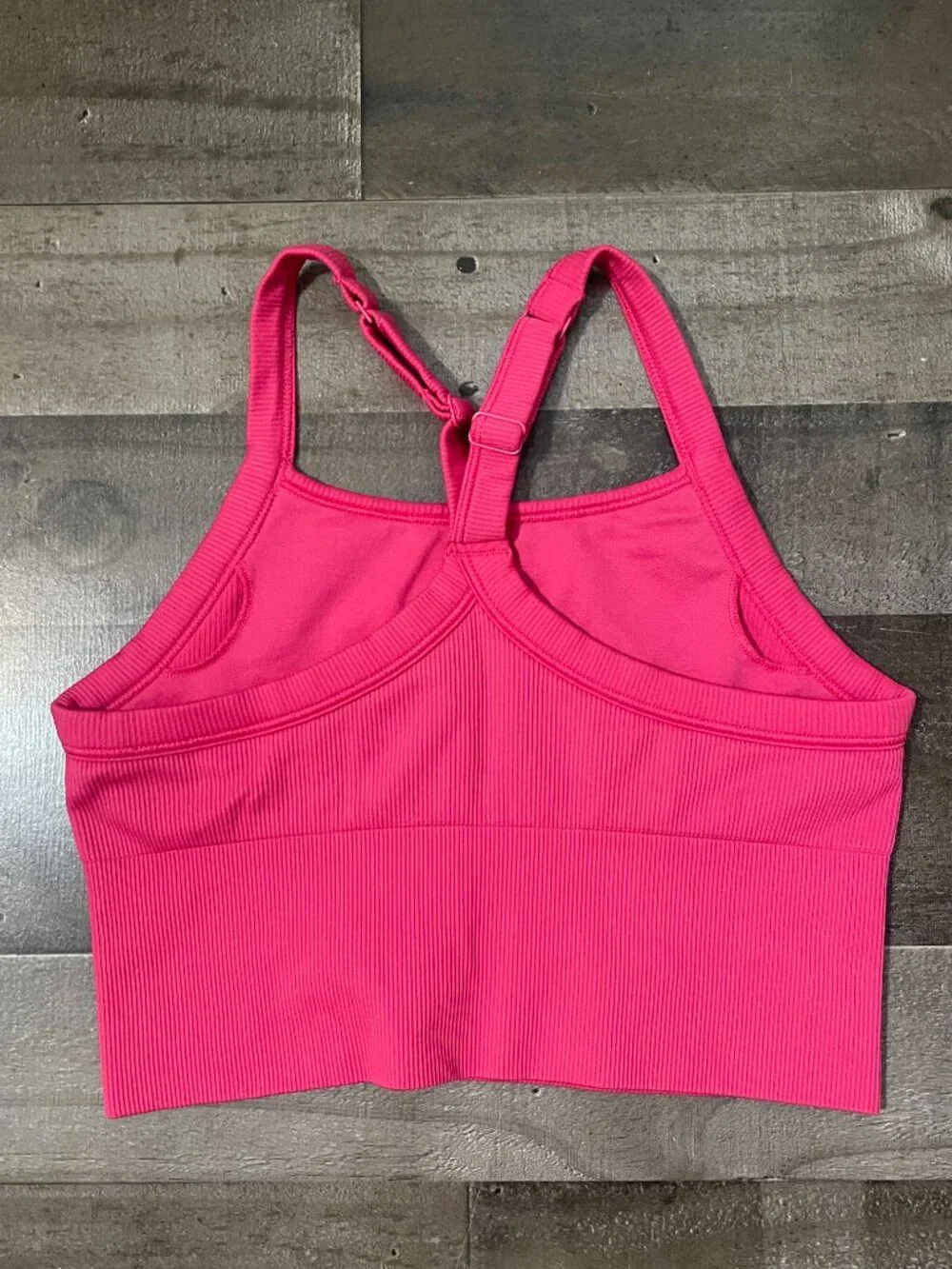 ALO Yoga Hot Pink Ribbed Sports Bra